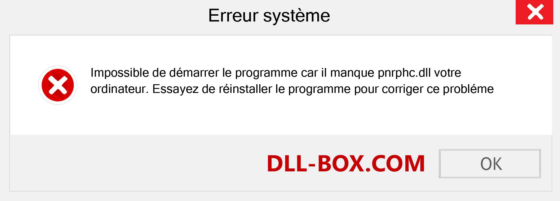 Le fichier pnrphc.dll est manquant ?. Télécharger pour Windows 7, 8, 10 - Correction de l'erreur manquante pnrphc dll sur Windows, photos, images