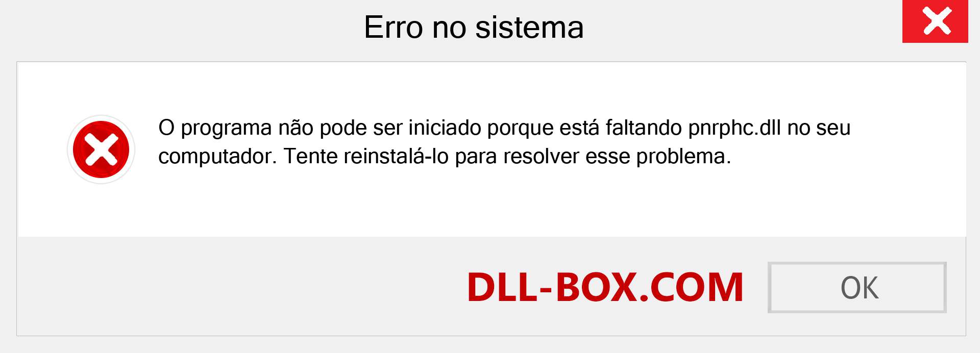 Arquivo pnrphc.dll ausente ?. Download para Windows 7, 8, 10 - Correção de erro ausente pnrphc dll no Windows, fotos, imagens